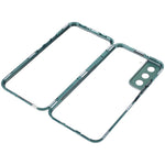 For Samsung Galaxy S21 5G Security Lock Magnetic Phone Case Metal Frame Double Sided Tempered Glass Clear Cover