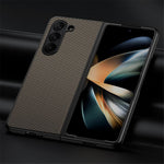 For Samsung Galaxy Z Fold5 5G Slim Fit PU Leather + PC Case Carbon Fiber Texture Phone Cover