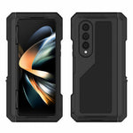 Til Samsung Galaxy Z Fold4 5G Mobilcover i aluminiumslegering + silikone Stødsikkert Støvtæt Beskyttelsescover med støttefod og skærmbeskytter