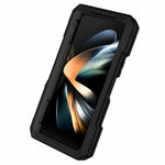 Til Samsung Galaxy Z Fold4 5G Mobilcover i aluminiumslegering + silikone Stødsikkert Støvtæt Beskyttelsescover med støttefod og skærmbeskytter