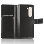 Phone Cover for Samsung Galaxy Z Fold5 5G Leather Wallet Crazy Horse Texture Stand Case with Pen Slot