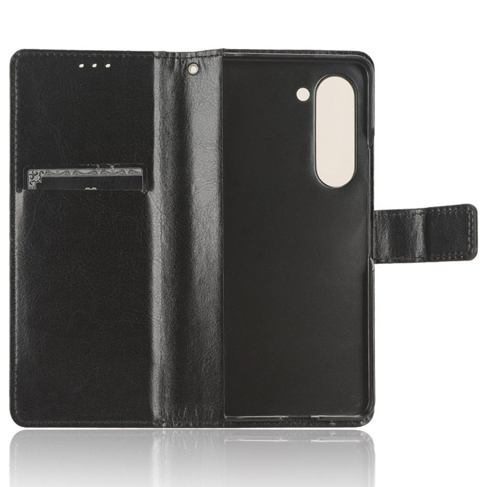 Phone Cover for Samsung Galaxy Z Fold5 5G Leather Wallet Crazy Horse Texture Stand Case with Pen Slot