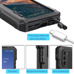 Samsung Galaxy Z Fold5 5G stødsikkert beskyttelsescover i aluminiumlegering + silikone med mobilstativ og PET-skærmbeskytter