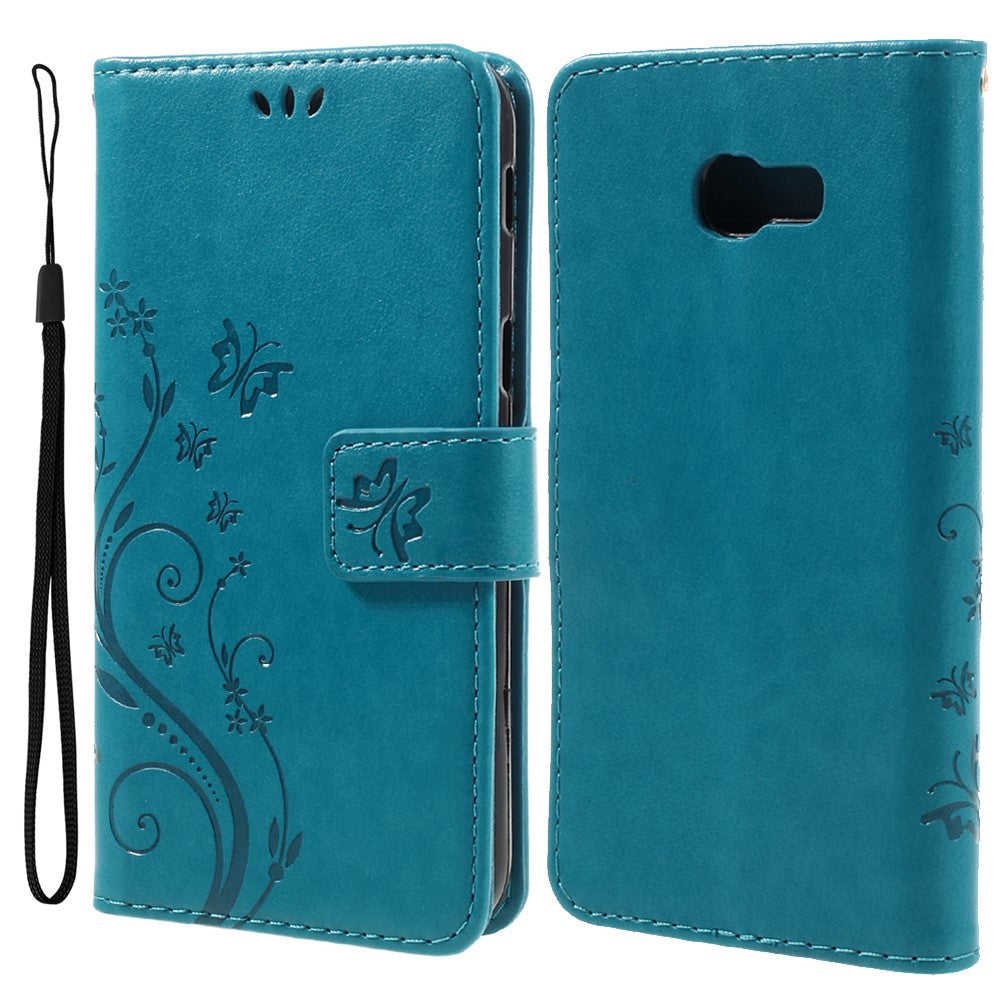 Sommerfugle Blomster Læder Stand Cover med Kortlommer til Samsung Galaxy A5 (2017)