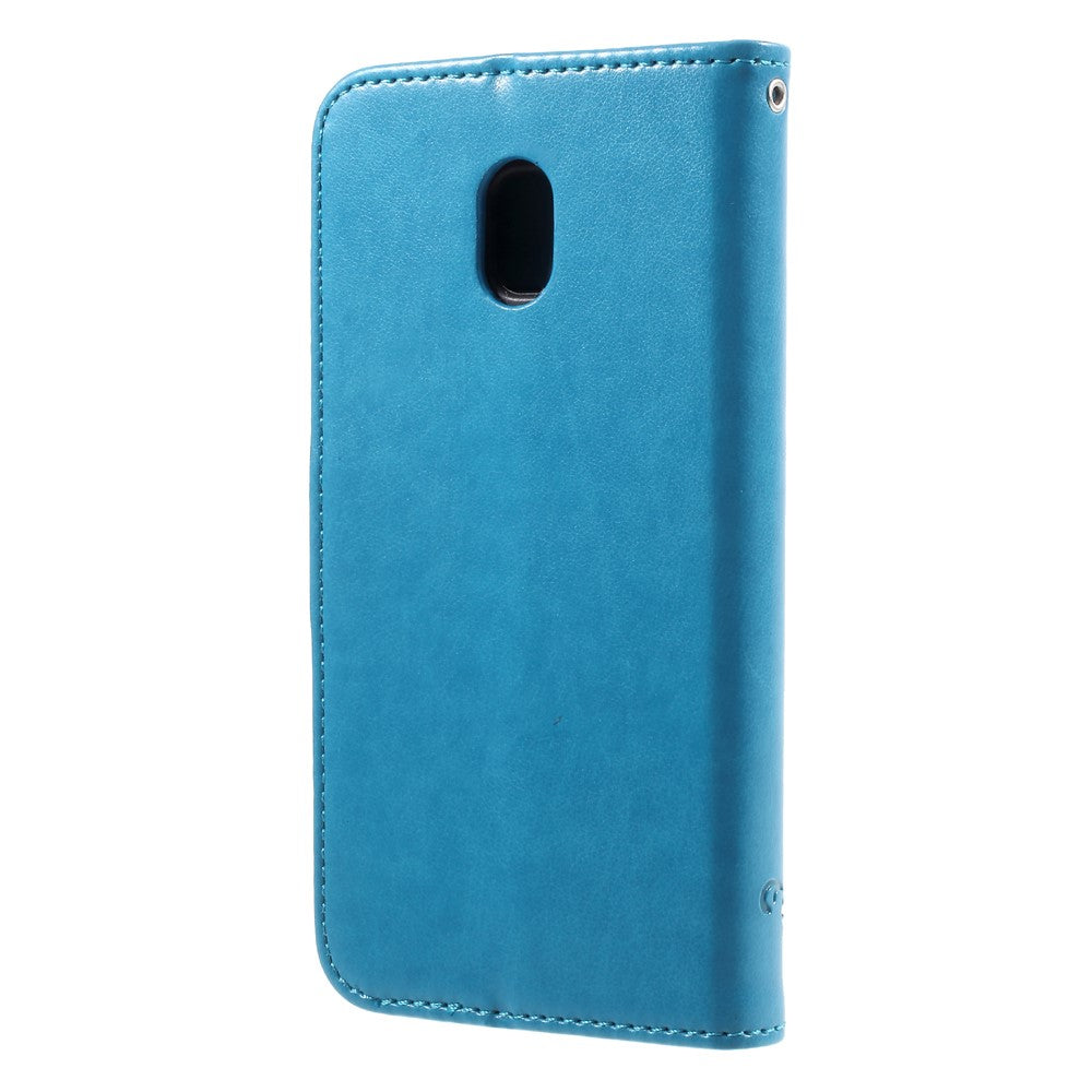 Imprint Butterfly Flower Magnetic Wallet PU Leather Stand Shell for Samsung	Galaxy J3 (2017) EU / Asia Version