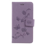 Prægning Sommerfugl Blomst Magnetisk Tegnebog Flip PU Læder Stand Cover til Samsung Galaxy J5 (2017) EU / Asien Version