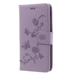 Prægning Sommerfugl Blomst Magnetisk Tegnebog Flip PU Læder Stand Cover til Samsung Galaxy J5 (2017) EU / Asien Version