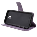 Prægning Sommerfugl Blomst Magnetisk Tegnebog Flip PU Læder Stand Cover til Samsung Galaxy J5 (2017) EU / Asien Version