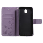 Prægning Sommerfugl Blomst Magnetisk Tegnebog Flip PU Læder Stand Cover til Samsung Galaxy J5 (2017) EU / Asien Version