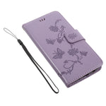 Prægning Sommerfugl Blomst Magnetisk Tegnebog Flip PU Læder Stand Cover til Samsung Galaxy J5 (2017) EU / Asien Version