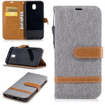 Two-tone Jean Cloth PU-Læder Pung Stativ Etui til Samsung Galaxy J5 (2017) J530 EU-version