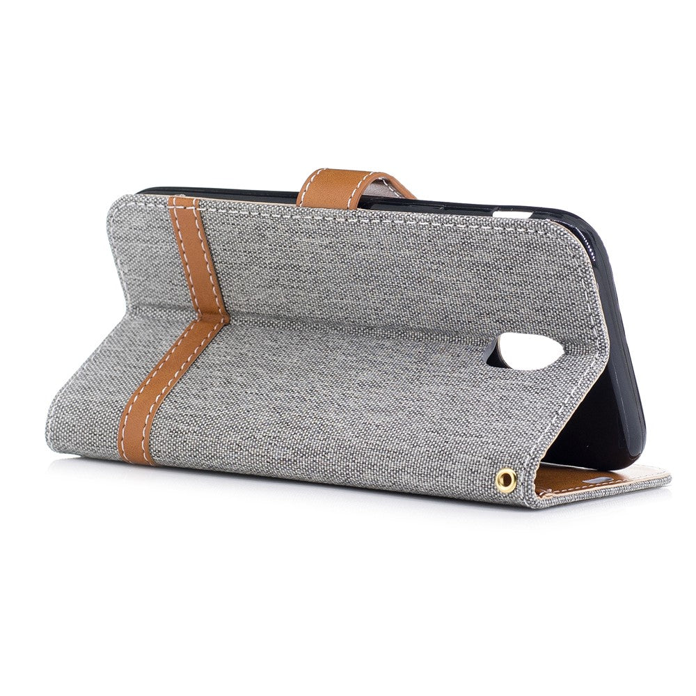 Two-tone Jean Cloth PU-Læder Pung Stativ Etui til Samsung Galaxy J5 (2017) J530 EU-version