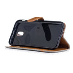 Two-tone Jean Cloth PU-Læder Pung Stativ Etui til Samsung Galaxy J5 (2017) J530 EU-version