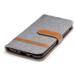 Two-tone Jean Cloth PU-Læder Pung Stativ Etui til Samsung Galaxy J5 (2017) J530 EU-version