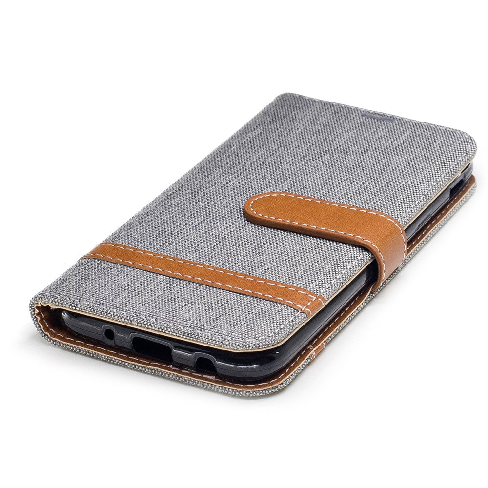 Two-tone Jean Cloth PU-Læder Pung Stativ Etui til Samsung Galaxy J5 (2017) J530 EU-version