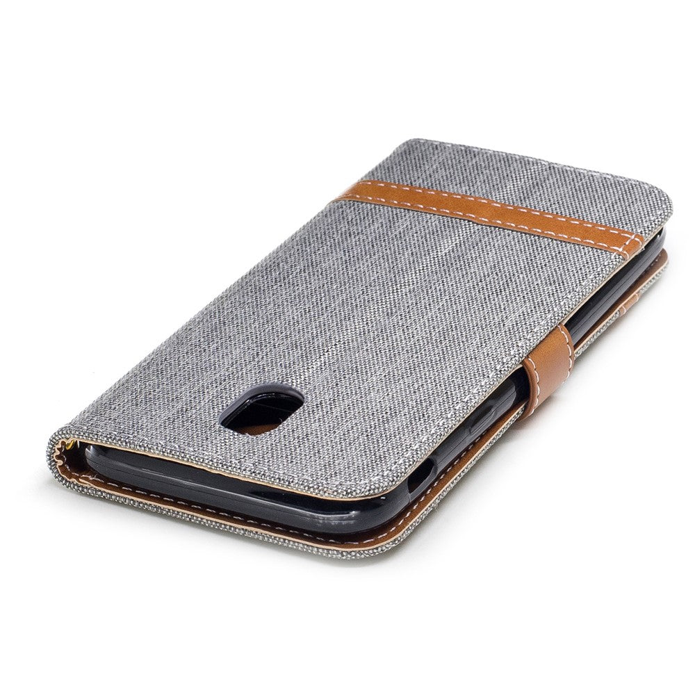 Two-tone Jean Cloth PU-Læder Pung Stativ Etui til Samsung Galaxy J5 (2017) J530 EU-version