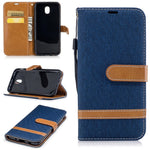 Two-tone Jean Cloth PU-Læder Pung Stativ Etui til Samsung Galaxy J5 (2017) J530 EU-version