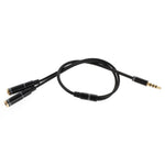 3.5mm Male to 2 Female Audio Extension Cord Earphone Audio Splitter Cable, Length: 30cm