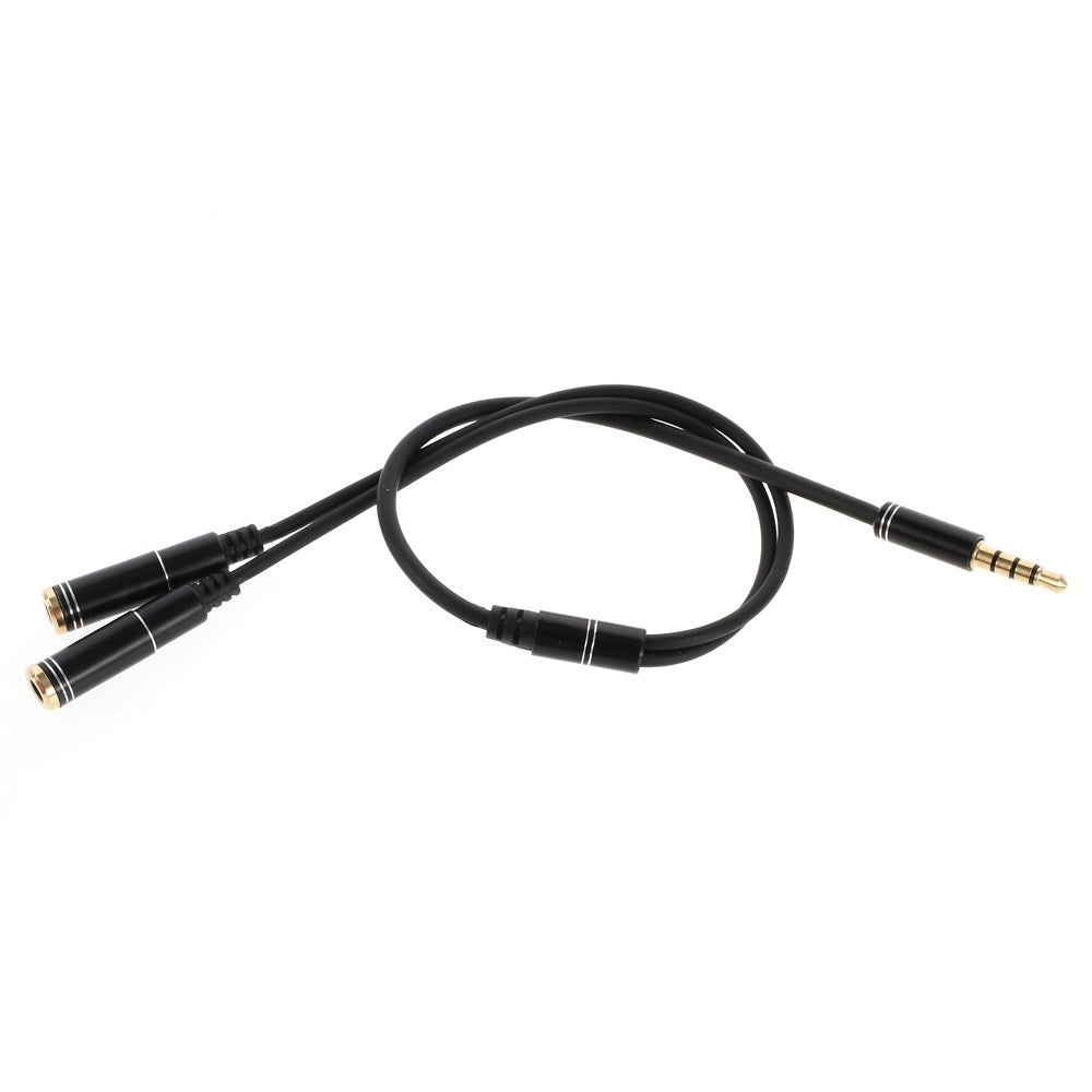 3.5mm Male to 2 Female Audio Extension Cord Earphone Audio Splitter Cable, Length: 30cm