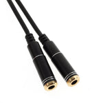 3.5mm Male to 2 Female Audio Extension Cord Earphone Audio Splitter Cable, Length: 30cm