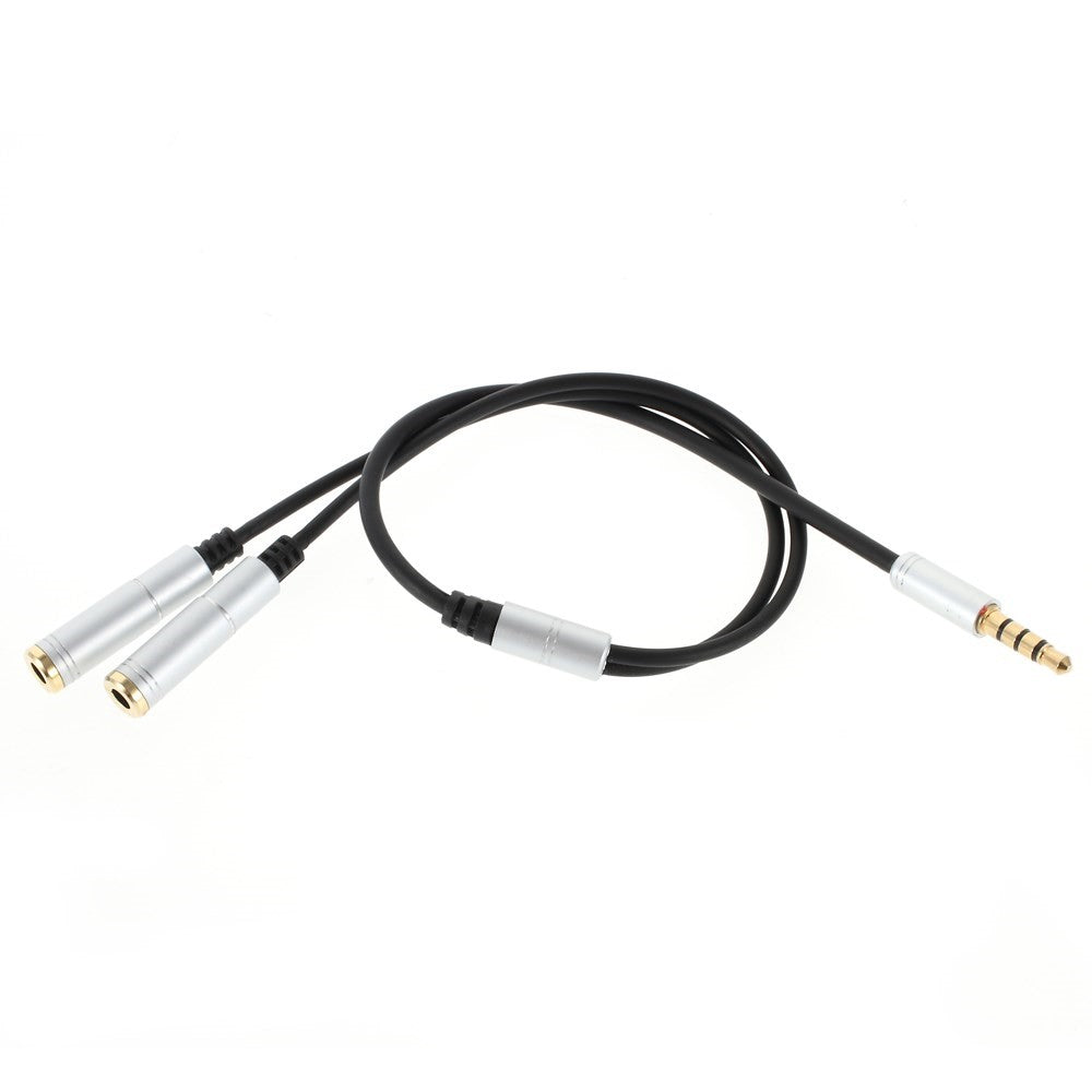 3.5mm Male to 2 Female Audio Extension Cord Earphone Audio Splitter Cable, Length: 30cm
