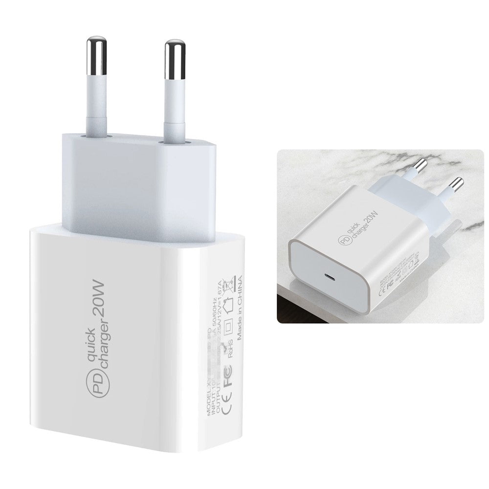PD 20W USB C-hurtigoplader EU-stik strømadapter til iPhone 13/14-serien