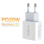 PD 20W USB C-hurtigoplader EU-stik strømadapter til iPhone 13/14-serien