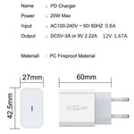 PD 20W USB C-hurtigoplader EU-stik strømadapter til iPhone 13/14-serien