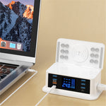 WIN HOW SOLUTION YC-CDA36 PD65W Hurtig Opladning QC3.0 Mobiltelefon Laptop Opladerdock Trådløs Oplader med Natlys (CE Certificeret)