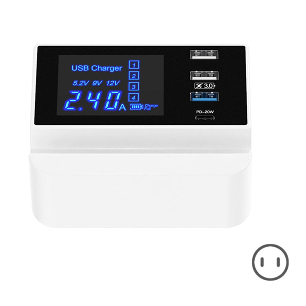 WIN HOW SOLUTION YC-CDA26D Quick Charge 3.0 USB +PD 20W Type-C hurtigopladningsstation 4-ports oplader [CE-certificeret]