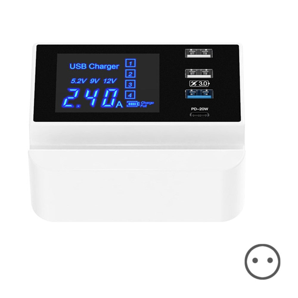 WIN HOW SOLUTION YC-CDA26D Quick Charge 3.0 USB +PD 20W Type-C hurtigopladningsstation 4-ports oplader [CE-certificeret]