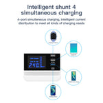 WIN HOW SOLUTION YC-CDA26D Quick Charge 3.0 USB +PD 20W Type-C hurtigopladningsstation 4-ports oplader [CE-certificeret]