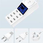 VINN HUR LÖSNING YC-CDA31 8 USB-portar 40W mobiltelefon surfplatta laddningshubb med stor LED-skärm