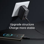 MCDODO CH-8442 MDD Mecha Series US Plug 65W GaN3.0 Dual Type-C+USB Travel Charger Adapter with Type-C Cable and EU+UK Plug