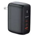 MCDODO CH-8442 MDD Mecha Series US-stik 65W GaN3.0 Dobbelt Type-C+USB Rejseopladeradapter med Type-C-kabel og EU+UK-stik