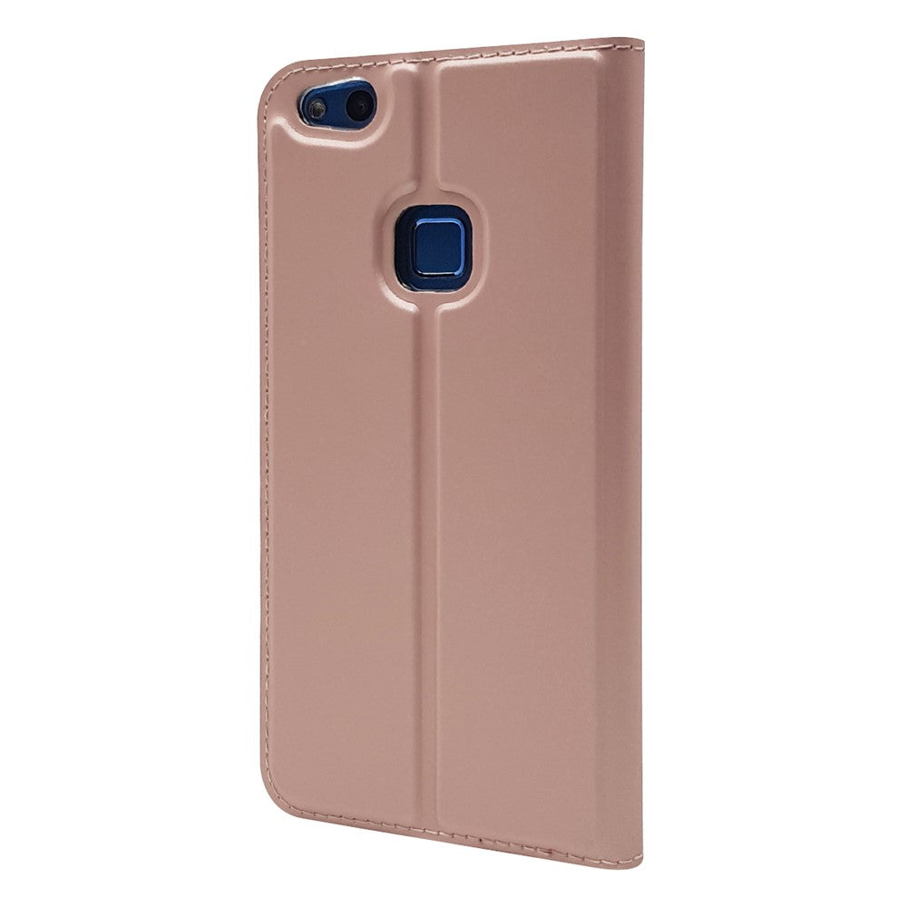 Självabsorberande magnetiskt läderfodral med stativ till Huawei P10 Lite