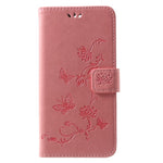Läderplånboksfodral med fjärilsblommor i läder till Huawei Mate 10 Lite / nova 2i / maimang 6 / honor 9i (Indien)