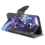 Pattern Printing Cross Grain Wallet Stand Leather Flip Cover for Huawei P Smart / Enjoy 7S