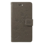Imprint Butterfly Flower Wallet Stand Leather Cover for Huawei P Smart / Enjoy 7S