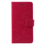Imprint Butterfly Flower Wallet Stand Leather Cover for Huawei P Smart / Enjoy 7S
