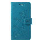 Imprint Butterfly Flower Wallet Stand Leather Cover for Huawei P Smart / Enjoy 7S