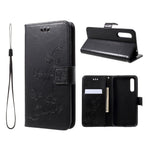Läderfodral med fjärilsmotiv och blommotiv för Huawei P20 Pro