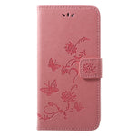Läderfodral med fjärilsmotiv och blommotiv för Huawei P20 Pro