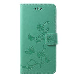 Läderfodral med fjärilsmotiv och blommotiv för Huawei P20 Pro