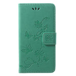 Imprint Butterfly Flower Folio Flip PU Leather Wallet Phone Case for Huawei P20 Lite / Nova 3e