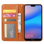 Auto-absorbed Leather Wallet Mobile Shell Case for Huawei P20 Lite / Nova 3e