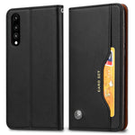 Självabsorberande läderplånboksfodral till Huawei P20