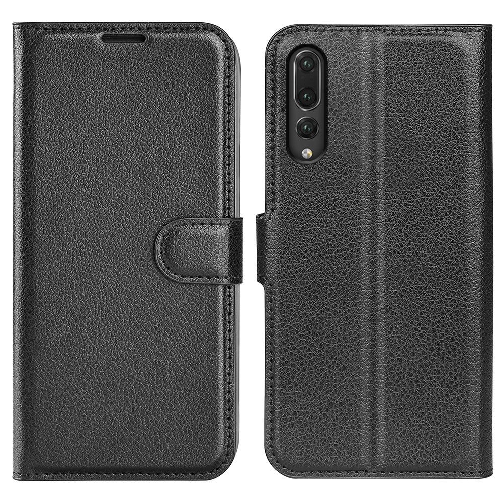 Huawei P20 Litchy Texture Plånboksfodral i Läder med mobiltillbehör
