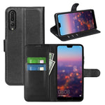 Huawei P20 Litchy Texture Plånboksfodral i Läder med mobiltillbehör