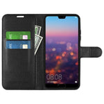 Huawei P20 Litchy Texture Plånboksfodral i Läder med mobiltillbehör